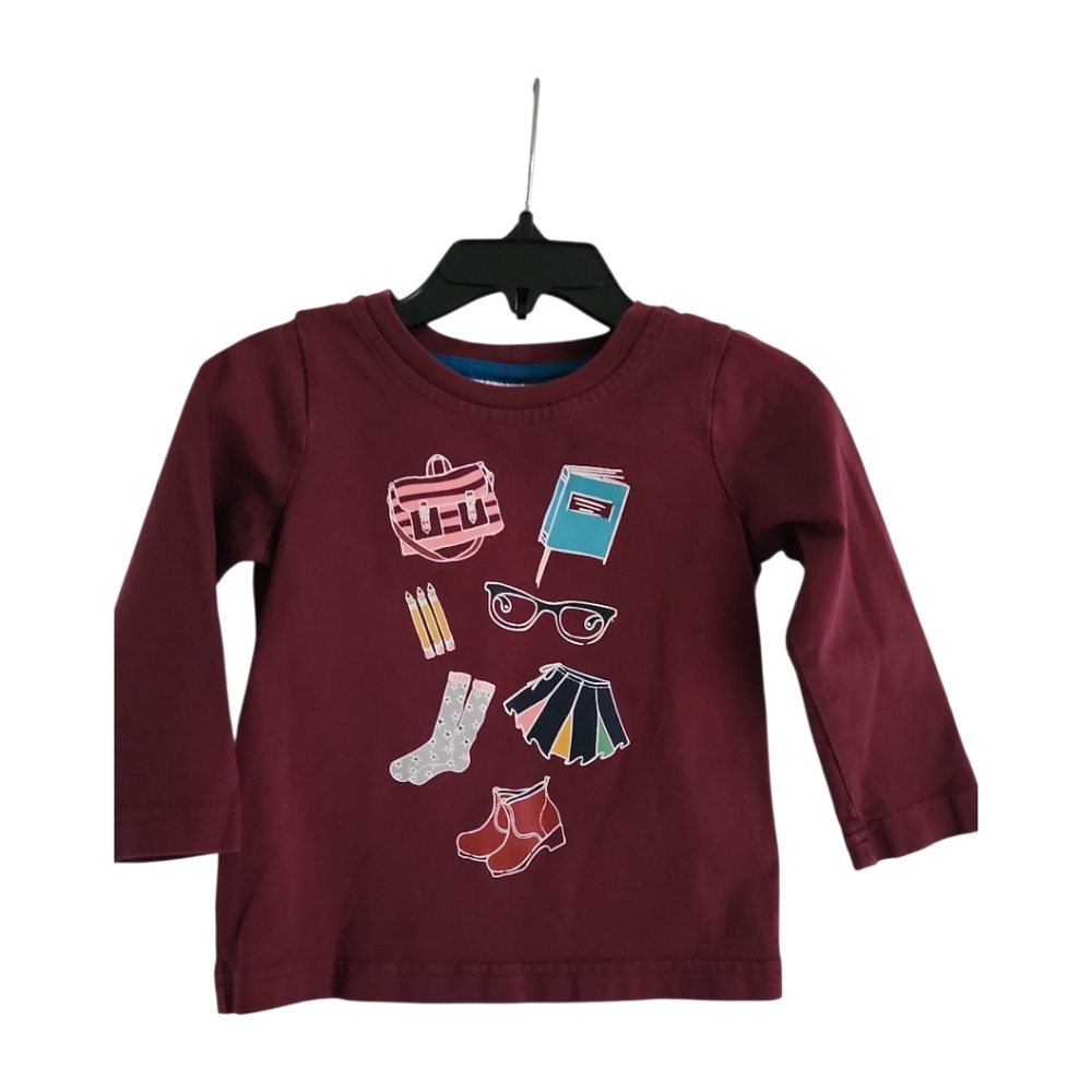 Hanna Andersson Top 18-24 Months Maroon Crew Neck Long Sleeve Jersey